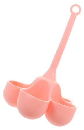 LALAFINA Cocedor de Huevos de Silicona Rosa Soporte para Cocción de Huevos Duros y Blandos para Preparar Comida Saludable para Bebés Rejilla de Cocina Resistente y Duradera