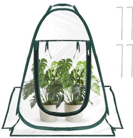 Überwinterungszelt für Pflanzen Mini Gewächshaus Klein Pop Up Gewächshaus für Pflanzen Blumen (70 x 70 x 80 cm)