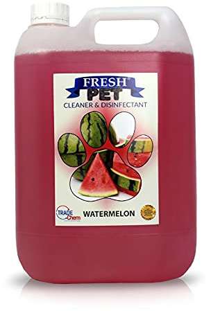 Trade Chemicals Pet Disinfectant Deodoriser Cleaner Kennels Artificial Grass Fresh Pet 5L (Watermelon)