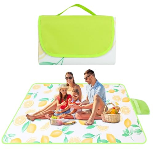 Generico Tappetino Da Picnic - Materassino Impermeabile Portatile Con Manico | Tappeto Esterno Antisabbia 200x200cm con Maniglia | per Spiaggia Campeggio Relax in Giardino Festività