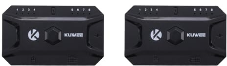 Stineng 2 x Conversor Bluetooth Hub USB 5.0 con teclado y ratón con cable al adaptador de concentrador inalámbrico, soporta 8 dispositivos para tabletas, portátiles y dispositivos móviles
