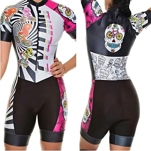 Traje de triatlón para mujer, de una pieza, corto, sin mangas, acolchado, de secado rápido, para correr, ciclismo, XS-3XL, Multi, XXXL