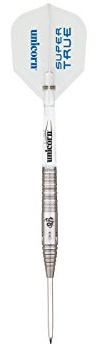 Unicorn Super True Steel Dart, 90% Tungsten, weiß, 25g