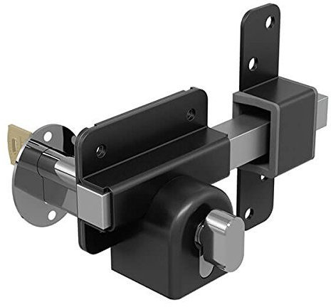 GateMate Long Throw Gate Lock 1490106, Euro Profile Gate Lock for Sheds, Gates & Garage Doors, Keyed Outside & Inside Thumb Turn, 316 Stainless Steel, for Wooden Gates & Doors Up to 50mm (2”), 5 Keys