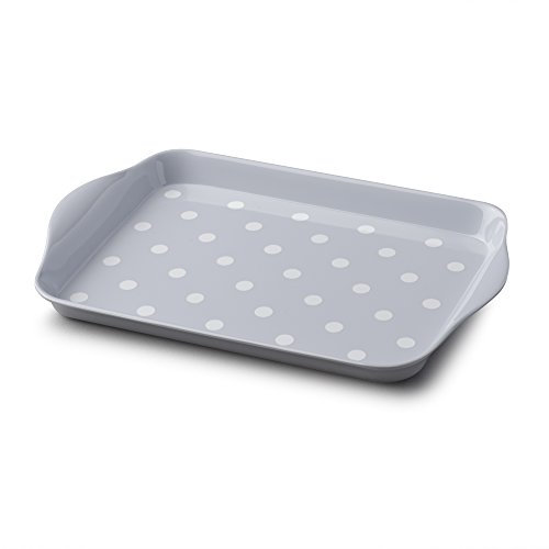 Zeal G200S Plateau de service en mélamine Motif pois Gris 18 x 14 cm