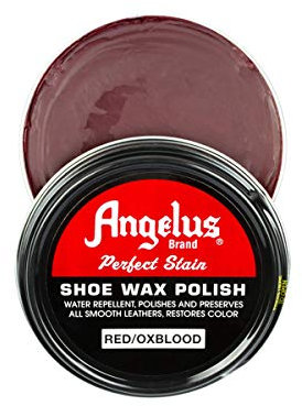 Angelus Perfect Stain Leather Shoe Wax Polish Red/Ox Blood for Leather Shoes And Boots Water Repellent - Oxblood Colour