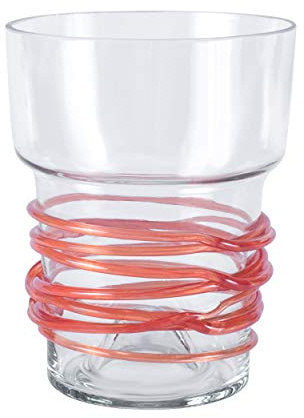 Macetero de cristal para orquídeas, diámetro de 13 cm, altura de 16,5 cm, color rojo