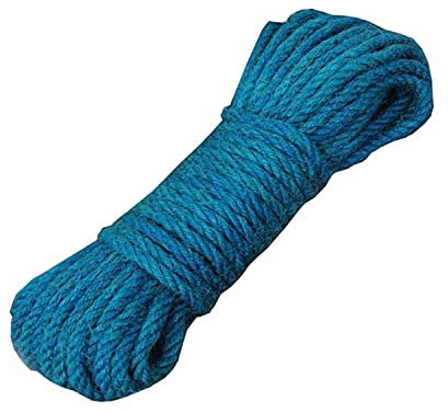 Fendawn Strive Corde de chanvre naturel pour loisirs créatifs, décoration - 6 mm x 20 m - Bleu