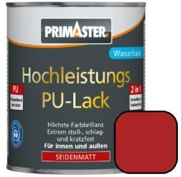 Primaster PU-Lack RAL 3000 feuerrot 750 ml für Innen- und Außen Schutzlack