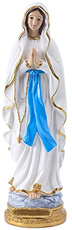 Estatua de la Virgen María de Lourdes, 15.3 pulgadas, estatuas católicas de la Virgen María, adecuadas para decoración religiosa y del hogar, relleno de espacio interior (15.3 pulgadas)