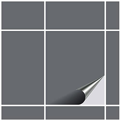 FoLIESEN - Fliesenaufkleber 19,5x24,5 cm | selbstklebende Fliesen-Folie für Bad & Küche | entfernbare Klebe-Folie für Wandfliesen Küchenrückwand & Bordüren | 8 Klebefliesen, .:Betongrau matt