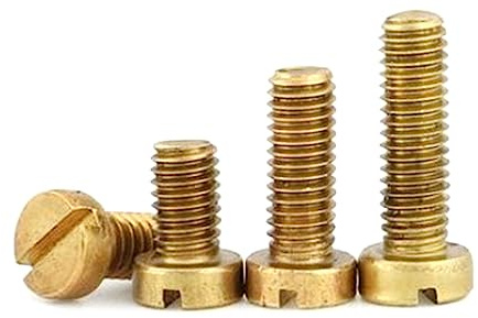 M1.2 M1.4 M1.6 M2 M2.5 M3 M4 M5 M6 M8 Brass Slotted Cheese Head Screw Brass Repair Screw Bolt, M2.5 50pcs