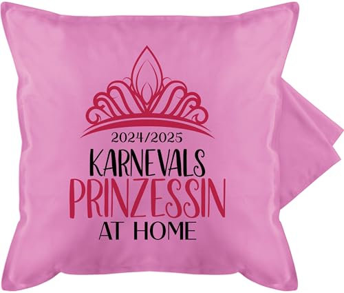 Kissenbezug - Karneval & - Kissen - Karnevals Prinzessin at Home 2024/2025 I Prinzessin Fasching - 50 x 50 cm - Pink - karnevalskissen Fasching- sofakissen mit Carnevale Cushion Cover Faschings