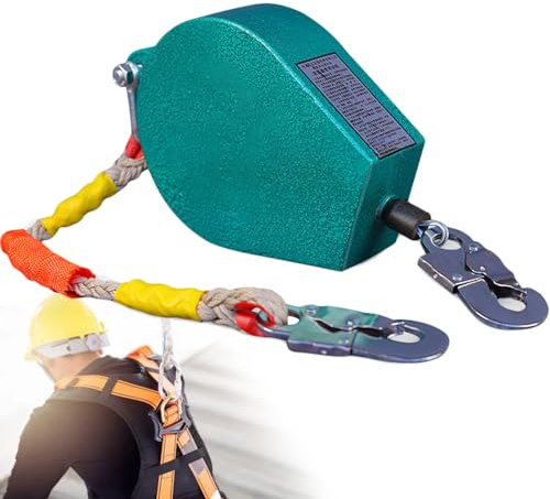 Fall Protection Kit, Dual Brake System Fall Arrestor for Engineering, Limited Space Rescue Equipment, Falling Arrest with Self-Locking Hook & Thick Steel Wire Rope ( Color : 3mm Wire Load 330lbs , Siz