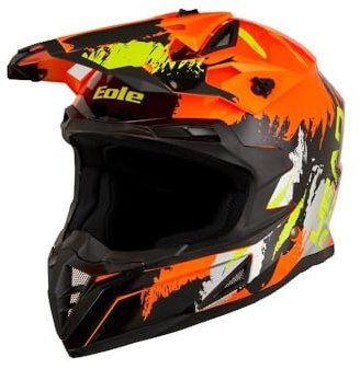 Eole Casque Cross HEADBOT Orange, Sécurité et Confort pour Tous Les Motards - Disponibles dans Tous Les Tailles