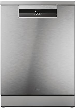 Haier I-Pro Shine Series 3 Freestanding Dishwasher, 15 Place Settings, Class C, Eco Inverter Motor, Maxi Tub, Smart AI Technology, Wi-Fi Connectivity, Stainless Steel, 60x60x83.5 cm - XF 5C4M1X-80
