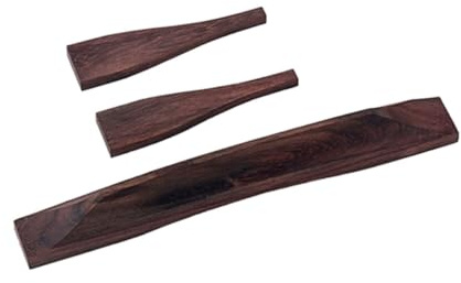 Archtop Gitarrensteg Go105 für Bassgitarre in Braun | Mittelsteg mit Zwei Mustache Teilen, Ersatz für Alten Steg, Glatte Rollreiter und Einstellbare Harmonik