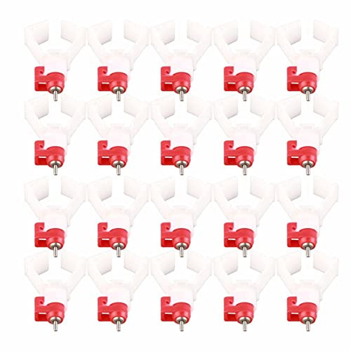 WOOXGEHM 20 Stück Hühner-Wassernippel, Quadratisches Rohr, Automatischer Hühnertrinker, Robuster und Langlebiger Geflügel-Wassernippel für Hühner, Zuchthennen, Legehennen, Enten