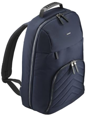 Hama Rucksack für Laptop (Laptopfach gepolstert für Laptops bis 16,2“, Tabletfach für 14,6“, Laptoprucksack mit 2 Vordertaschen und 1 Innenfach, ultraleichter Daypack) dunkelblau