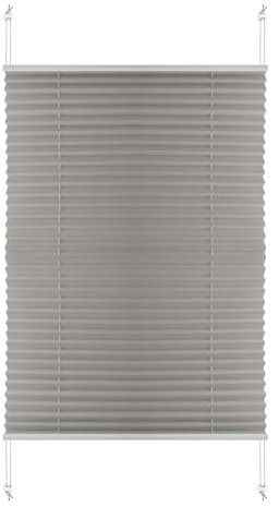S SIENOC Hellgrau Plisse-Rollo Jalousie Plisseerollo Easyfix ohne Bohren verspannt Faltstore Rollo Klemmfix Sonnenschutzrollo Seitenzugrollo Faltrollo für Fenster Tür 65x130cm