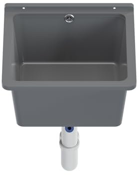 Ausgussbecken Waschbecken Spülbecken Waschtrog draußen Garten Garage Keller Waschküche Werkstatt Spülbecken (Grau)