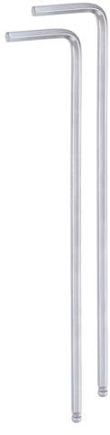 sourcing map 2pcs Ball End Hex Key Wrench 3mm L-Shape Extra Long Arm Hexagon Metric Wrenches Chrome Vanadium Steel Repairing Tool for Home Repair, Silver Tone