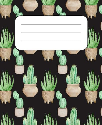 Black Cactus Composition Notebook: 100 lined pages