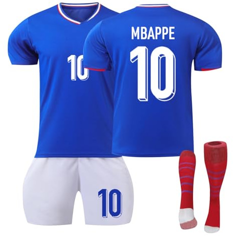 Frankreich 24/25 Fußball Trikot, Hause/Auswärts Fußball Trikot für Kinder Erwachsener, Frankreich Trikots Shorts und Socken Anzug Jungen Herren