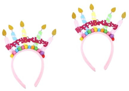 PAMINGONO 2pièces Bandeau Créatif Avec Bougies De Gâteau Pour Anniversaire Accessoire De Fête Élégant Pour Femmes Et Filles