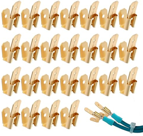 Electrical Connector,25 PCS Electrical Wire Connectors,Male and Female Spade Connectors,Piggyback Spade Connectors,Electrical Crimp Connectors,Electrical Double Male Female Adapter