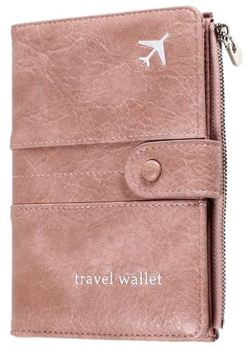kiptyg Portapassaporto, Porta Passaporto, Portafoglio da Viaggio in Pelle PU, Custodia per Passaporto Portatile, Portadocumenti da Viaggio per Conservare Passaporto, Denaro, Carte di Credito (Rosa)