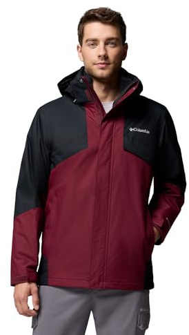 Columbia Mens Bugaboo III Fleece Interchange Waterproof Jacket, Rich Wine/Black, 4X