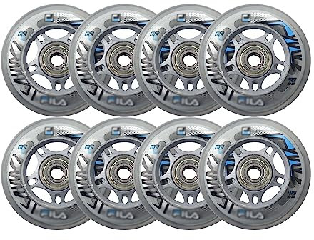 ANWEALTH Inline Skate Rollen Indoor/Outdoor Rollschuh Räder 82A 72 mm/76 mm Inlineskate Rollen (8er Pack), mit Lagern, 76 mm