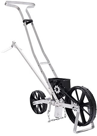 Macchina per dibel, da giardino, per seminare a mano, in alluminio, 63,5 x 48 x 40 cm, adatta per la semina della maggior parte dei semi come mais, spinaci, pomodori, piselli e ocra