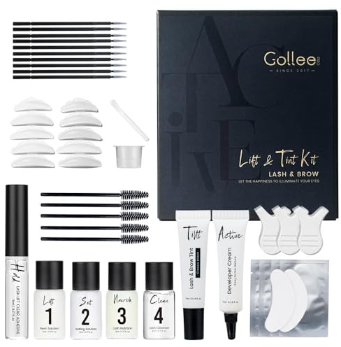 4 in 1 Wimpernlifting Set & Wimpern Färben Schwarz, Neu Lash Lifting Set, Professionelles Semipermanentes Curling Wimpern Dauerwellen Kit, Geeignet Für den Salon- und Heimgebrauch