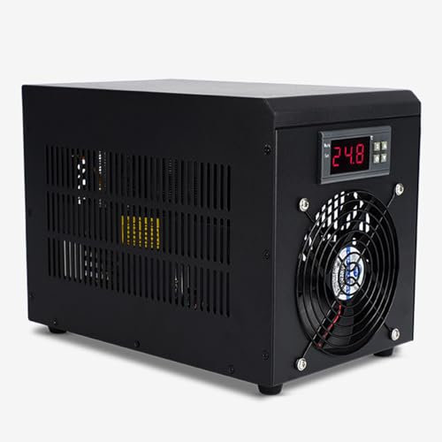 Vituord Enfriador De Acuario De 60 L, Enfriador De Agua De 180 W, con Pantalla LCD, Bomba Y Tubería, Ventilador De Enfriamiento Silencioso para Peceras, para Hidroponía, Arrecife De Coral