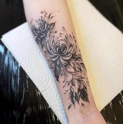 Temporary Tattoos Stickers Temporary Herbal Tattoo Stickers Fake Tattoos Simulation Non-Reflective Semi-Permanent Lasting 2 Weeks Men And Women Waterproof Bianhua To Cover Scars