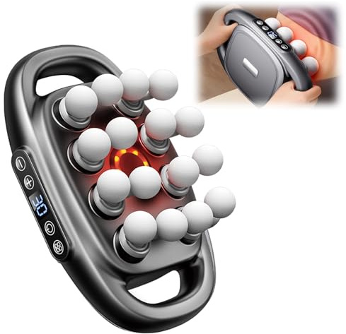 Pistola de masaje de 16 cabezas: pistola de masaje de tejido profundo, alivio del dolor muscular, pistola de masaje muscular para dolor de cuello, hombros, espalda, cabeza, pierna