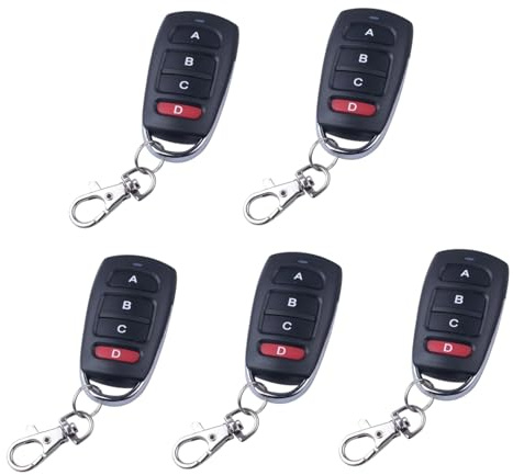 Veesper Garage Remote Control Universal 5pcs, 433 MHz Sostituzione del cancello del Portachiavi, Compatibile con Apri del Garage Automatico, duplicatore remoto Porta della Porta del Magazzino