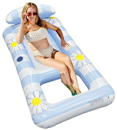 Float uppblåsbar pool - hopfällbar soffa, bärbar sittgrupp, bekväm avslappningsupplevelse | Perfekt för avkoppling och resor för vuxna, vid poolen, utomhussemester och