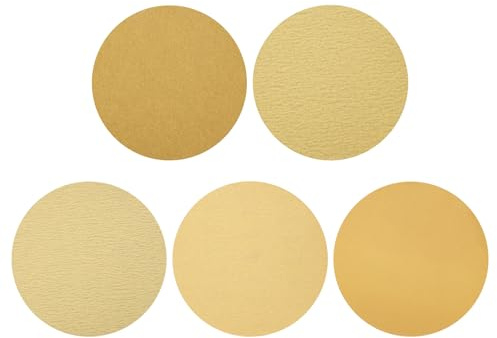 sourcing map 10Pcs 230mm Sanding Disc Hook & Loop Gold Aluminum Oxide | 60/80/120/180/240 Grit Sandpaper Random Orbital Sander Pads for Woodworking Automotive Metal Polishing