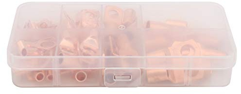 60Pcs Copper Ring Lug Terminals Electrical Wire Cable Crimp Connector Set, Inverter, Battery, Automotive Applications with Strong Conductivity, Suitable Widely Used Household