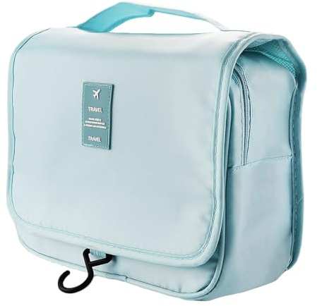 24x18CM,Kosmetiktasche Klein für Sommer – Kulturtasche Damen Mini Makeup Bag für Handgepäck & Urlaub, Schminktasche Transparent, Toilettentasche Damen für Reise, clean Girl Aesthetic Must Haves