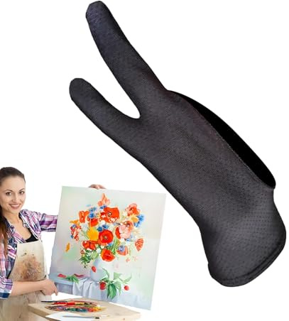Generisch Zeichentablett Handschuh - Zweifinger Grafiktablett Handschuh,2 Stück Atemaktive Handschuhe Reduzieren Reibung Für Malen Und Zeichnen