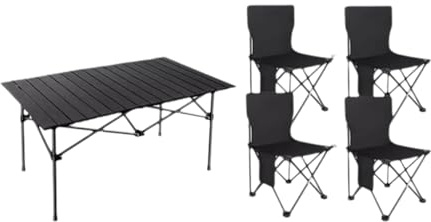 Tragbares Campingtisch und Stuhl-Set aus Karbonstahl, ultraleicht, faltbar, Mehrzweck-Picknick-Möbel für Wandern, Grillen und Reisen