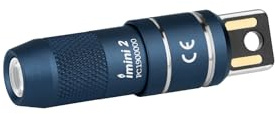 OLIGHT I MINI 2 Port USB Magnétique Mains Libres Lampe de Poche Rechargeable 50 Lumens Lumière Douce Petite et Puissante Clé pour la Décoration (Bleu Nuit)