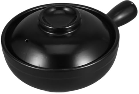 JOINPAYA Casseruola di Terracotta 600Ml con Coperchio Resistente alle Alte Temperature in Argilla per Uso Domestico e Viaggi