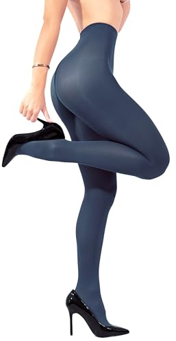 sofsy Collant da Donna Indaco Blu S - 40 Denari Opachi Made in Italy | Collant in Microfibra a Vita Alta, Perfetti per la Primavera e le Vacanze