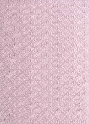 Netuno 5 Blatt Deko-Papier mit Muster 180 x 250 mm 150g Bastelpapier Rosa geprägt mit Rosen Designpapier für Einladungskarten Hochzeit Taufe Weihnachten Dekorationen