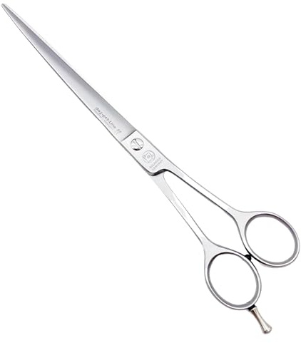 NTS-Solingen Premium Hundeschere Viehschere Fellschere Mähnenschere gebogen 6,0 bis 9,0 rostfrei 15-23 cm, Made in Solingen Germany (7,5 = ca. 19,0 cm)